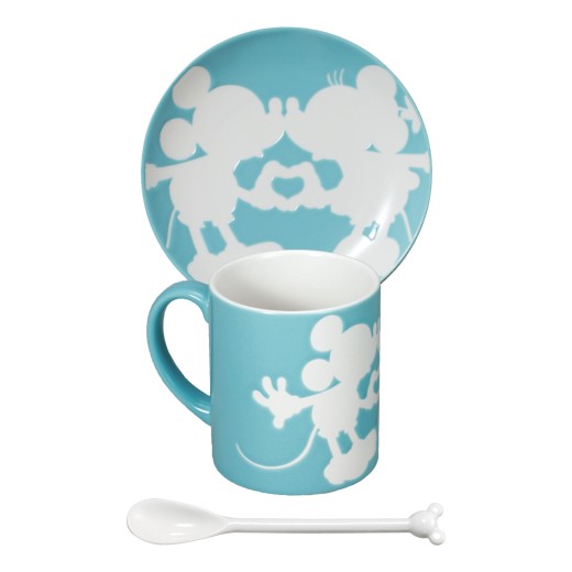 ミッキー＆ミニー プレート＆マグ＆スプーンセット ブルー | 【TSUNAGU