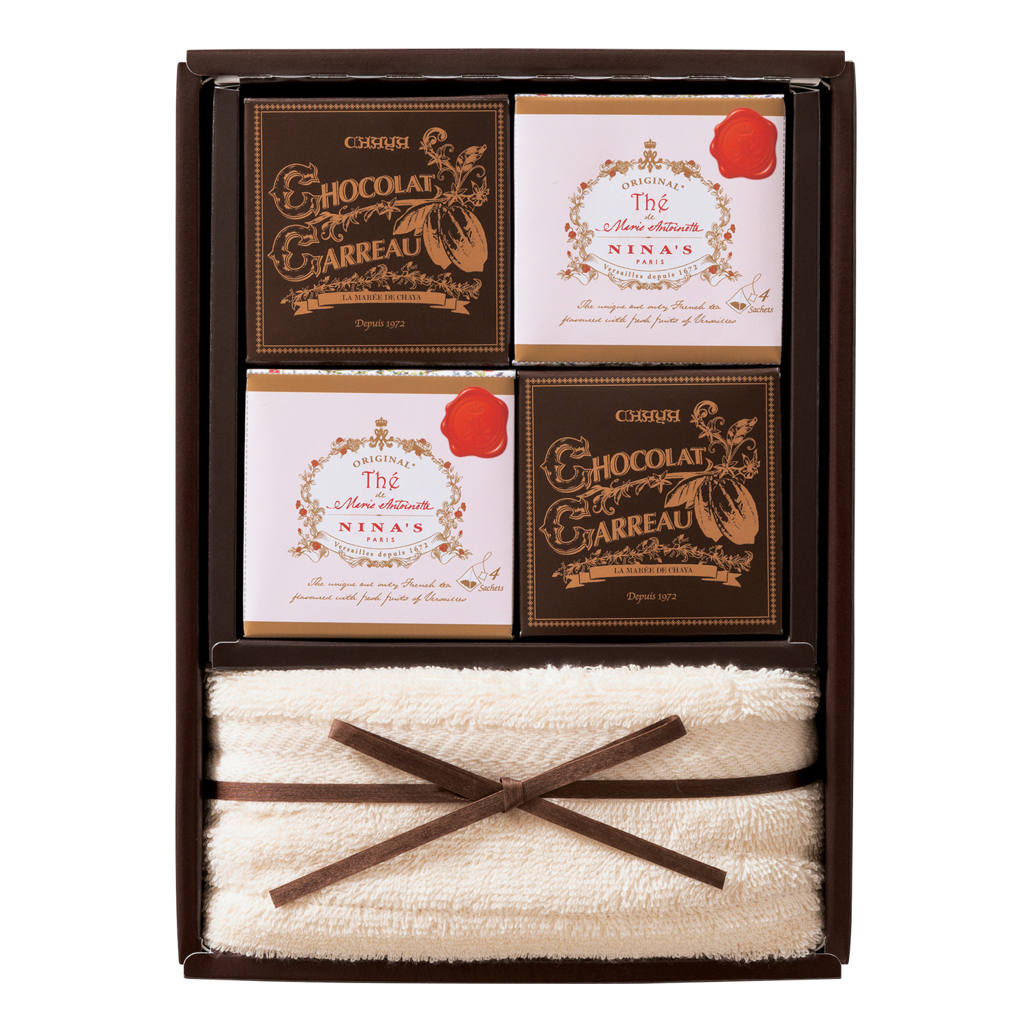 葉山のショコラ・カロと紅茶セット+フェイスタオル 葉山のショコラ・カロと紅茶セット+フェイスタオル