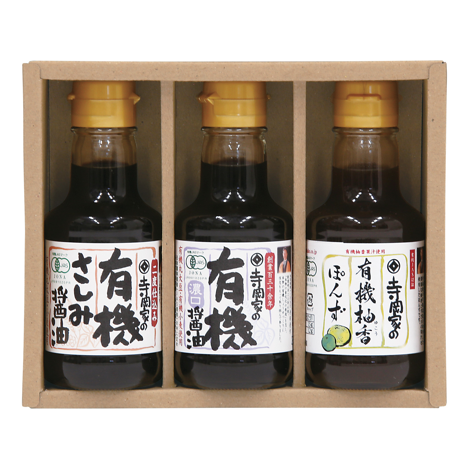 寺岡家 有機醤油・調味料3種詰合せ 寺岡家 有機醤油・調味料3種詰合せ