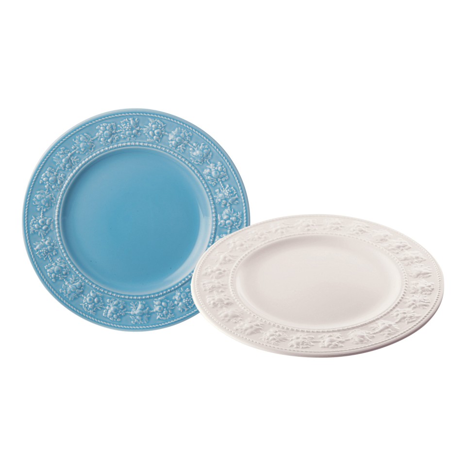フェスティビティ アイボリー・ブルー ペアプレート27cm | 【TSUNAGU