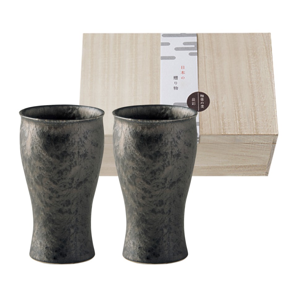 WA100点　ダンシング・ベア・ランチ 2016年 炭彩 ペアタンブラー(木箱入) | 【TSUNAGU SENSHUKAI】出産内祝い